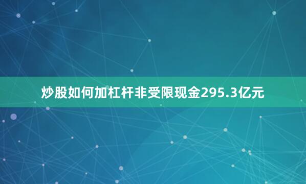 炒股如何加杠杆非受限现金295.3亿元